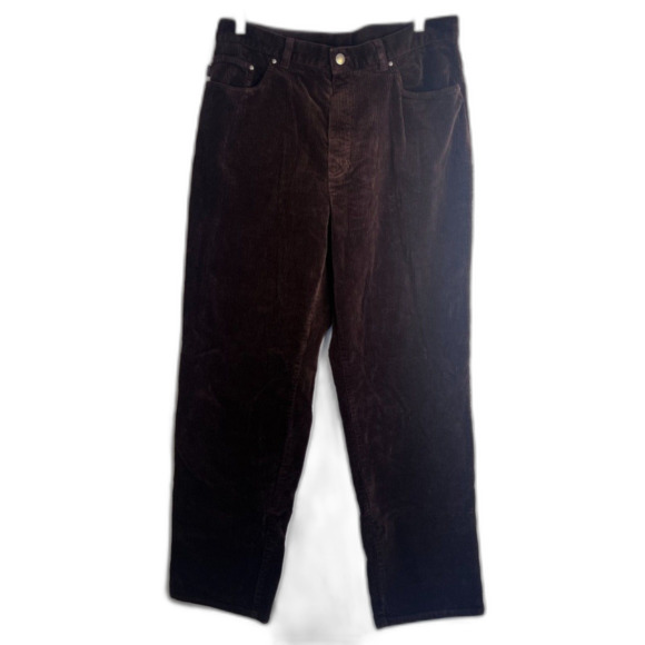 Lauren Ralph Lauren Corduroy Jeans Brown Classic Neutral Fall Size 14 - Picture 1 of 9